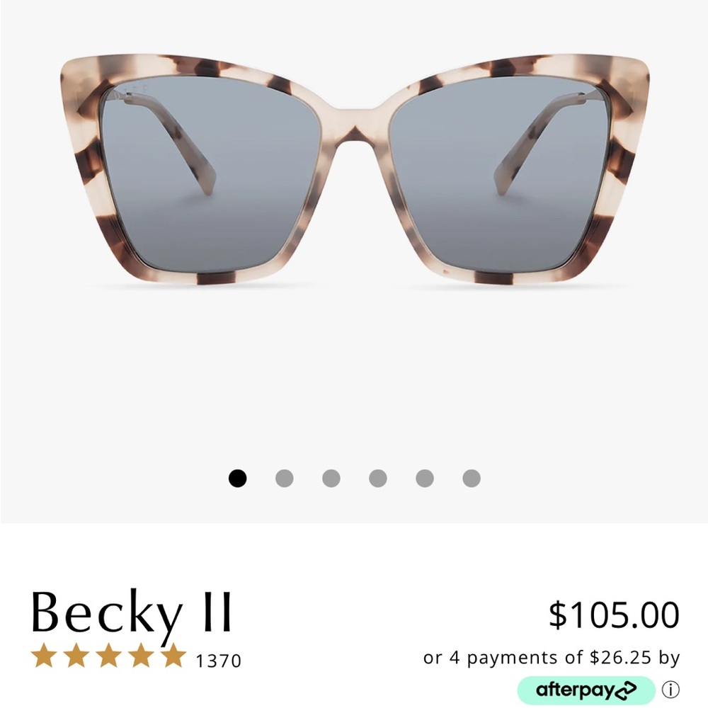 DIFF 😎 - Becky II - Cream Tortise + Grey Polarized Sunglasses